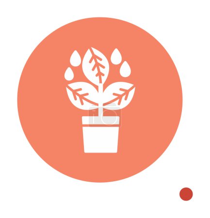 Ilustración de Planta en maceta con hojas, ilustración vectorial - Imagen libre de derechos