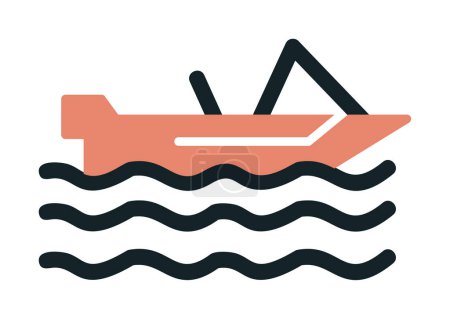 Ilustración de Simple icono de la lancha motora, vector de ilustración - Imagen libre de derechos