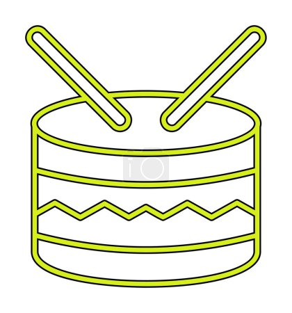Téléchargez les illustrations : Icône du tambour Illustration vectorielle linéaire - en licence libre de droit