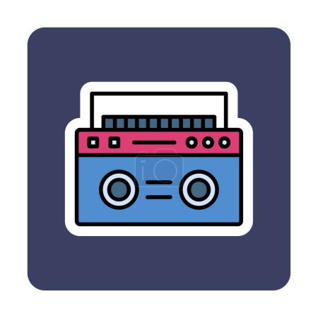 Illustration for Boombox flat icon, vector illustration - Royalty Free Image