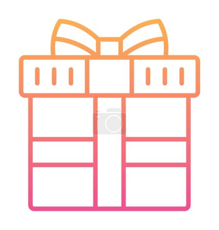 Illustration for Gift box with bow icon  illustration - Royalty Free Image