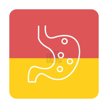 Téléchargez les illustrations : L'icône de l'estomac humain. Aperçu Icône vectorielle de l'estomac humain pour la conception Web isolé sur fond blanc - en licence libre de droit