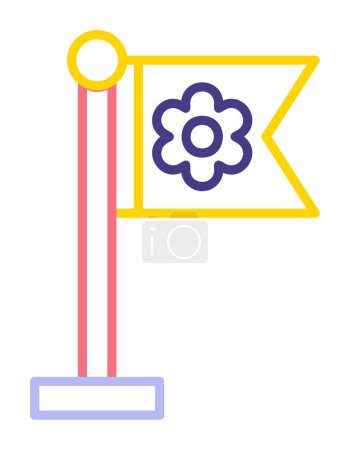 Illustration for Sakura flag icon, vector illustration - Royalty Free Image