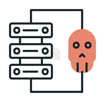 data center and Hacking   icon illustration
