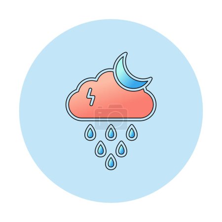 Illustration for Night rain cloud and moon, vector illustration - Royalty Free Image