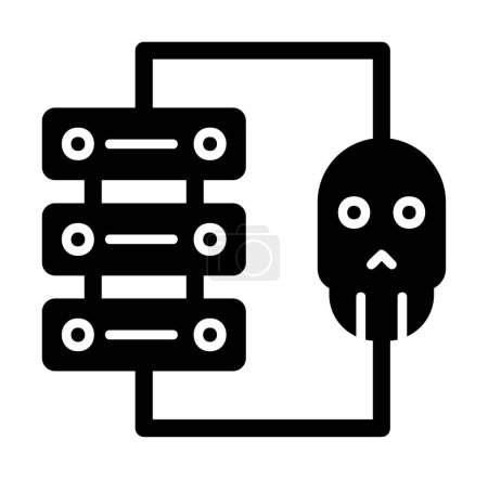 data center and Hacking   icon illustration