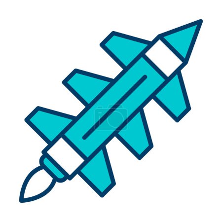 Illustration for Flat Missile rocket  icon vector illustration  design - Royalty Free Image