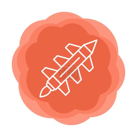Téléchargez les illustrations : Plan Missile fusée icône vectoriel illustration design - en licence libre de droit