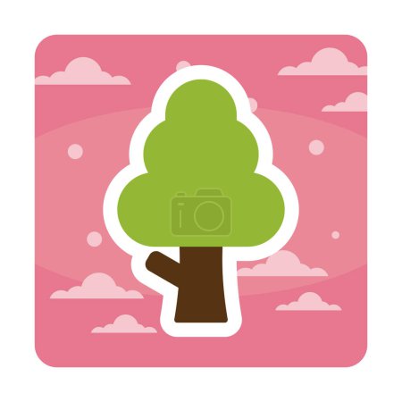 Illustration for Tree  web icon vector illustration - Royalty Free Image