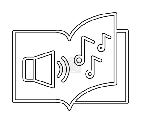 Ilustración de Simple icono de libro de audio, ilustración vectorial - Imagen libre de derechos
