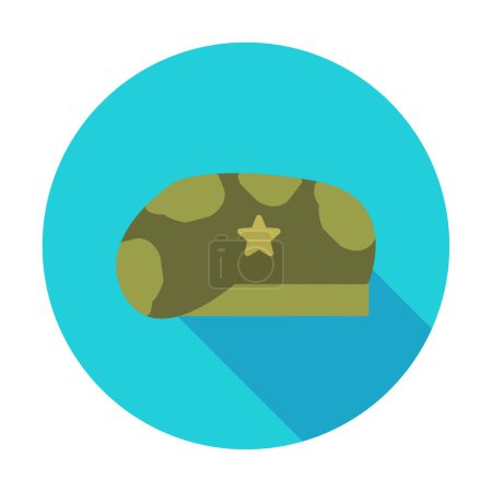 Téléchargez les illustrations : Military Hat icon vector illustration - en licence libre de droit