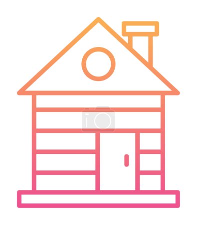 Téléchargez les illustrations : Icône maison en bois, illustration vectorielle - en licence libre de droit