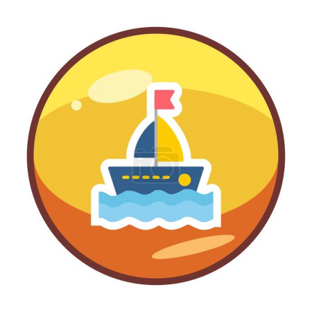 Illustration for Flat  sailboat  icon vector  illustration - Royalty Free Image