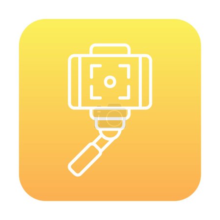 Téléchargez les illustrations : Selfie stick avec icône web smartphone, illustration vectorielle - en licence libre de droit