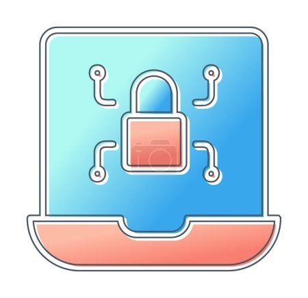 Ilustración de Simple plano Ransomware icono de la computadora - Imagen libre de derechos