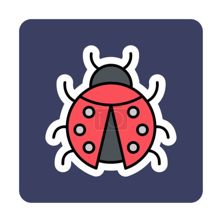 Téléchargez les illustrations : Coccinelle icône insecte vecteur illustration conception - en licence libre de droit