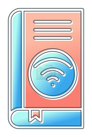 Ilustración de Libro Wifi icono vector ilustración - Imagen libre de derechos