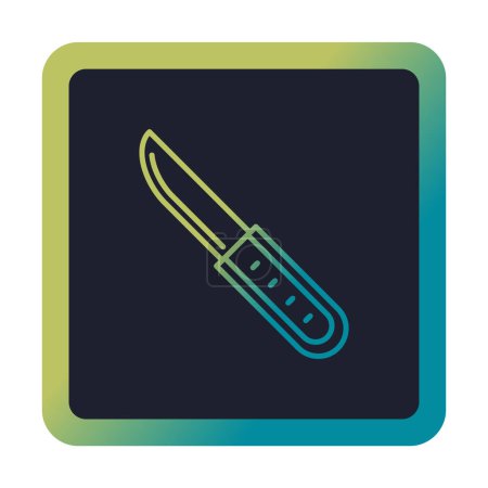 Téléchargez les illustrations : Icône vectorielle de couteau isolée sur fond blanc - en licence libre de droit