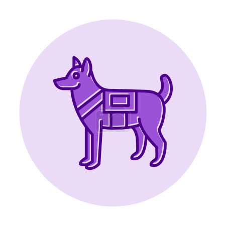 Téléchargez les illustrations : Illustration vectorielle d'icône de chien militaire - en licence libre de droit