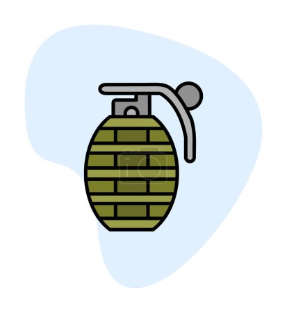 Téléchargez les illustrations : Icône de grenade, illustration vectorielle - en licence libre de droit