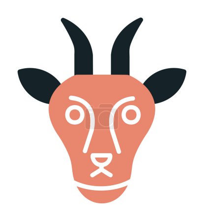 Ilustración de Cabeza de cabra icono vector plano - Imagen libre de derechos