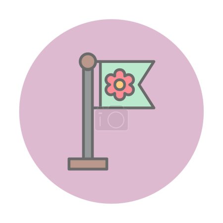 Ilustración de Sakura icono de la bandera, ilustración vectorial - Imagen libre de derechos