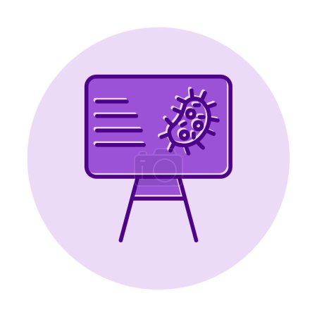 Téléchargez les illustrations : Tableau de présentation avec icône bactérienne, illustration vectorielle - en licence libre de droit
