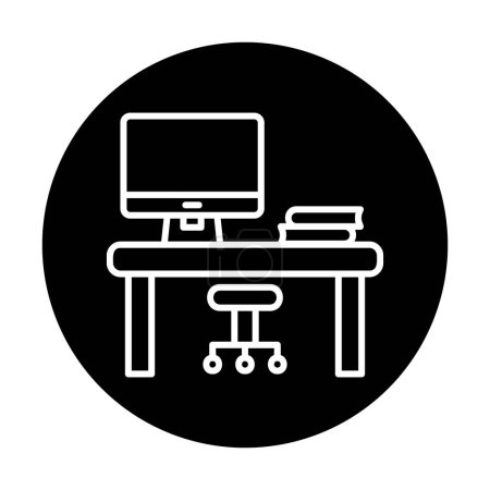Illustration for Office desk icon vector illustration - Royalty Free Image