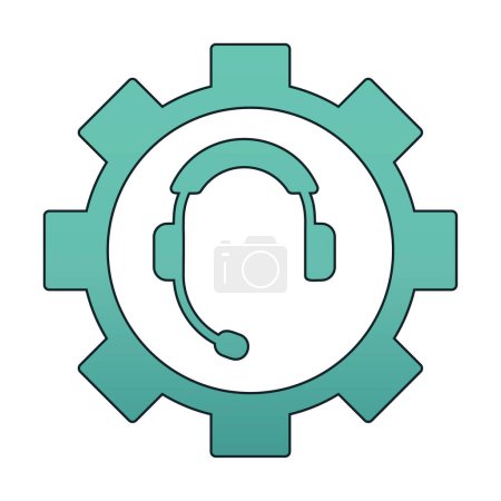 Illustration for Simple flat Call Serves setting vector icon - Royalty Free Image