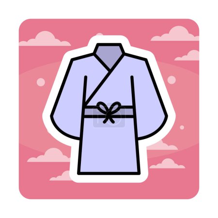 Illustration for Yukata icon, linear isolated illustration, thin line vector, web design sign - Royalty Free Image