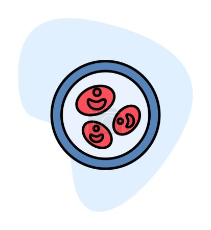 Illustration for Bacteria petri dish with bacteria vector icon - Royalty Free Image