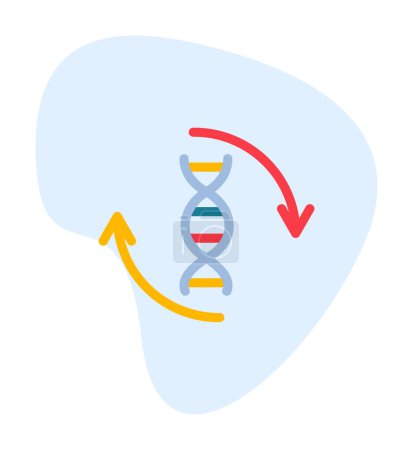 Téléchargez les illustrations : Molécule plate simple de conception d'icône d'ADN - en licence libre de droit