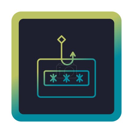 Ilustración de Icono de Phishing simple, ilustración de diseño plano - Imagen libre de derechos