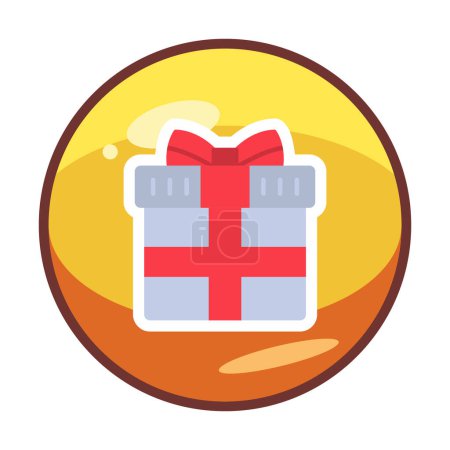 Illustration for Gift box with bow icon  illustration - Royalty Free Image