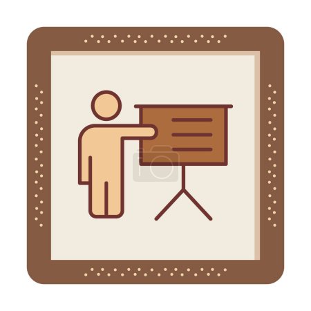 Téléchargez les illustrations : Illustration simple d'icône de formation plate - en licence libre de droit