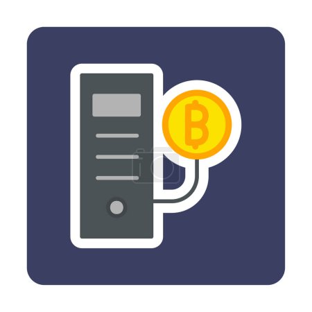 Ilustración de Icono de Bitcoin Miner CPU (BTC), ilustración vectorial - Imagen libre de derechos