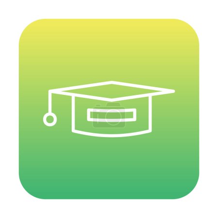 Ilustración de Icono sombrero de graduación, icono de la educación. estilo de diseño plano - Imagen libre de derechos