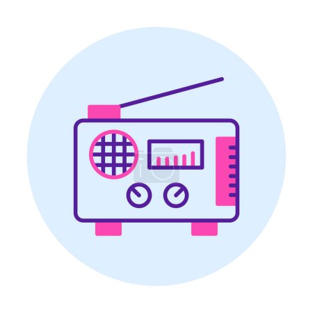 Illustration for Flat radio icon. outline illustration - Royalty Free Image