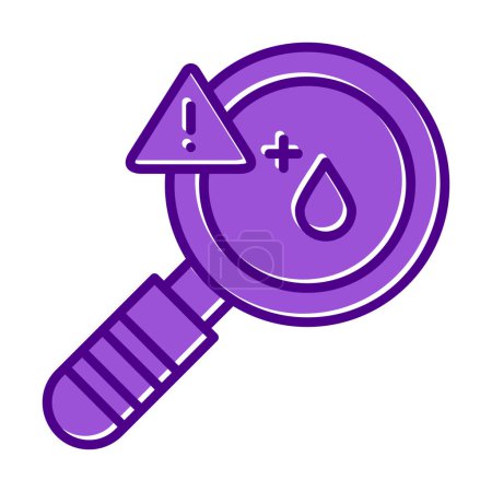 Illustration for Simple flat Magnifier and  Blood test icon vector. - Royalty Free Image