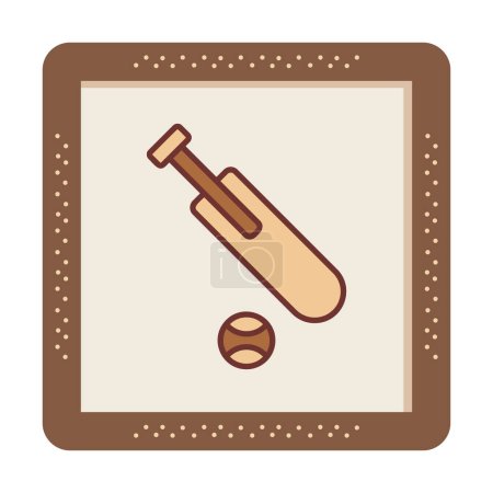Téléchargez les illustrations : Illustration vectorielle d'icône de cricket plat. - en licence libre de droit