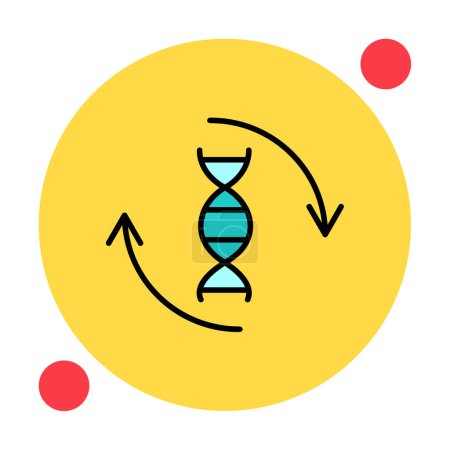 Ilustración de Molécula plana simple de diseño de icono de ADN - Imagen libre de derechos