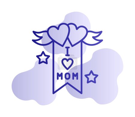 Ilustración de Me encanta mamá icono de vectores. Banner vectorial. - Imagen libre de derechos