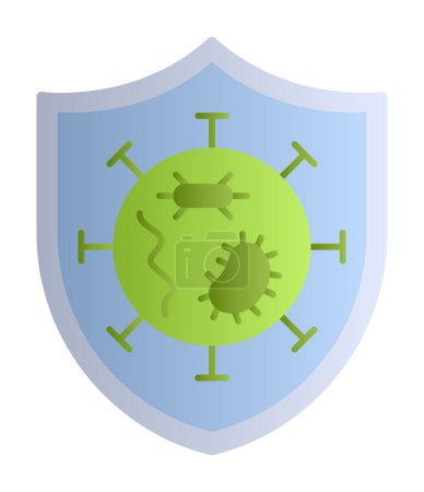 Illustration for Germs Protected shield icon vector illustration - Royalty Free Image