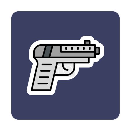 Téléchargez les illustrations : Icône pistolet, illustration vectorielle - en licence libre de droit