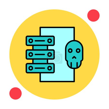 Illustration for Data center and Hacking   icon illustration - Royalty Free Image