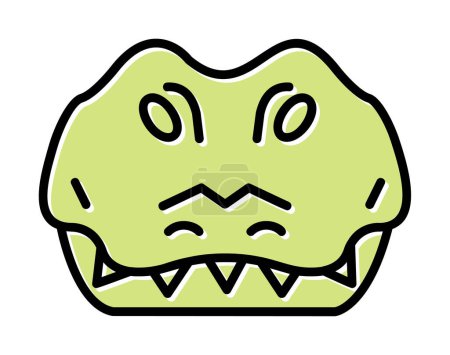 Téléchargez les illustrations : Simple icône de crocodile, illustration vectorielle - en licence libre de droit