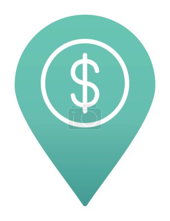 Illustration for Dollar location icon, vector illustration - Royalty Free Image