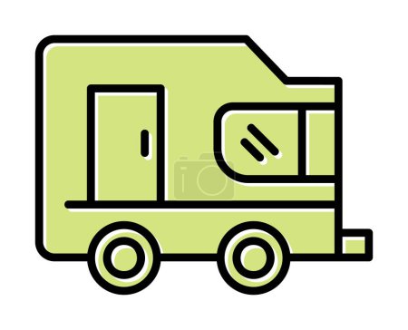 Téléchargez les illustrations : Illustration vectorielle d'icône de Caravane plate - en licence libre de droit