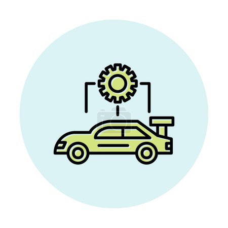 Téléchargez les illustrations : Icône de service de voiture vectoriel illustration design. Configuration de voiture - en licence libre de droit