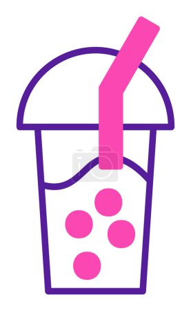Illustration for Bubble Tea icon vector illustration - Royalty Free Image